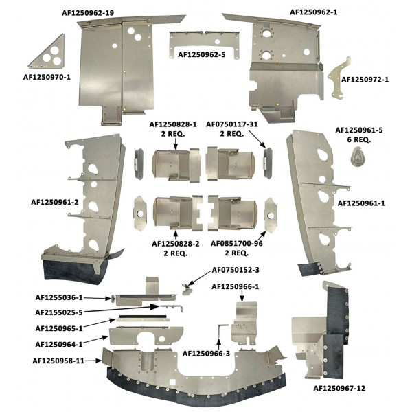 Cessna Turbo C-T206 (1985-86) Complete Engine Baffle Set